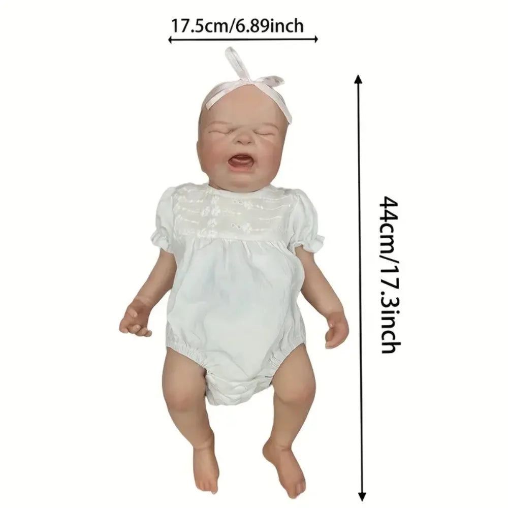1 PC 18 Inches Maria Silicone Reborn Doll Handmade Crying Loudly Baby Girl Washable Lifelike Newborn Baby Doll With Hand-Painted lifelikesiliconereborns.com