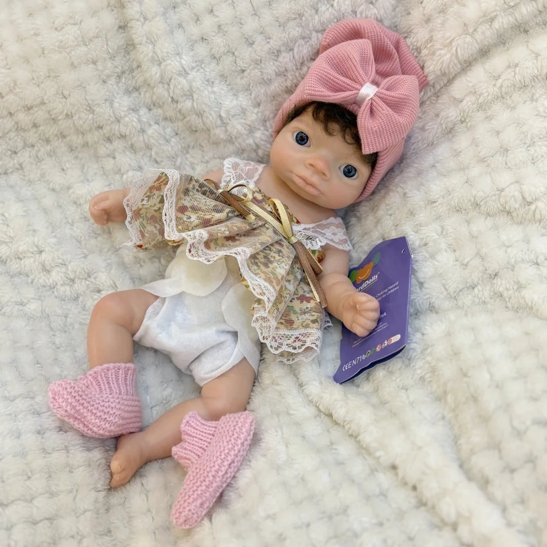 10Inch Washable Open Eyes Lanny Full Body Silicone Bebe Reborn Girl Doll With Rooted Hair Lifelike Realistic Newborn Doll lifelikesiliconereborns.com