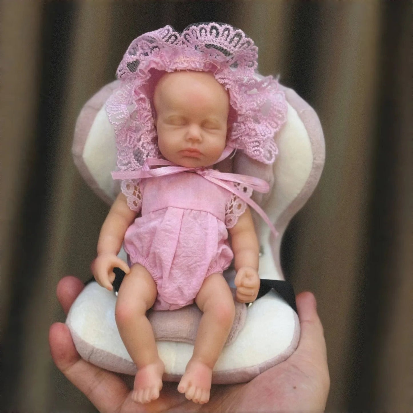 Anjo Doll 6 Inch Mini Palm Girl Loulou Soft Solid Silicone Reborn Doll Sleep Bebe Reborn Doll Pеборн Bebê Reborn Kукла Pеборн lifelikesiliconereborns.com