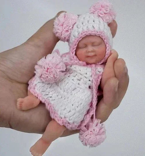 4.5inch Micro Preemie Full Body Soft Silicone Cute Baby Girl Doll Lifelike Mini Reborn Doll Touching Feeling Flexible Doll lifelikesiliconereborns.com