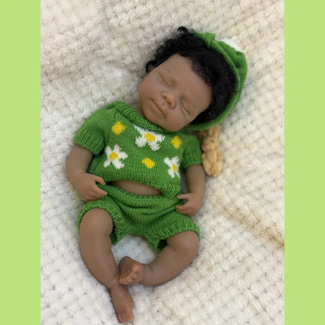 Can Open Mouth 26cm Dark Skin Pascale Full Body Silicone Bebe Reborn Girl With Rooted Hair Lifelike reales para niñas Doll lifelikesiliconereborns.com