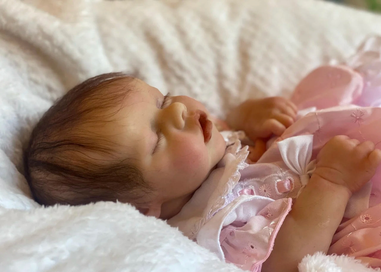 18Inch Twins A Solid Silicone Bebe Reborn Girl With Rooted Hair Can Open Mouth Washable Doll Lifelike De Silicona Girl Doll lifelikesiliconereborns.com