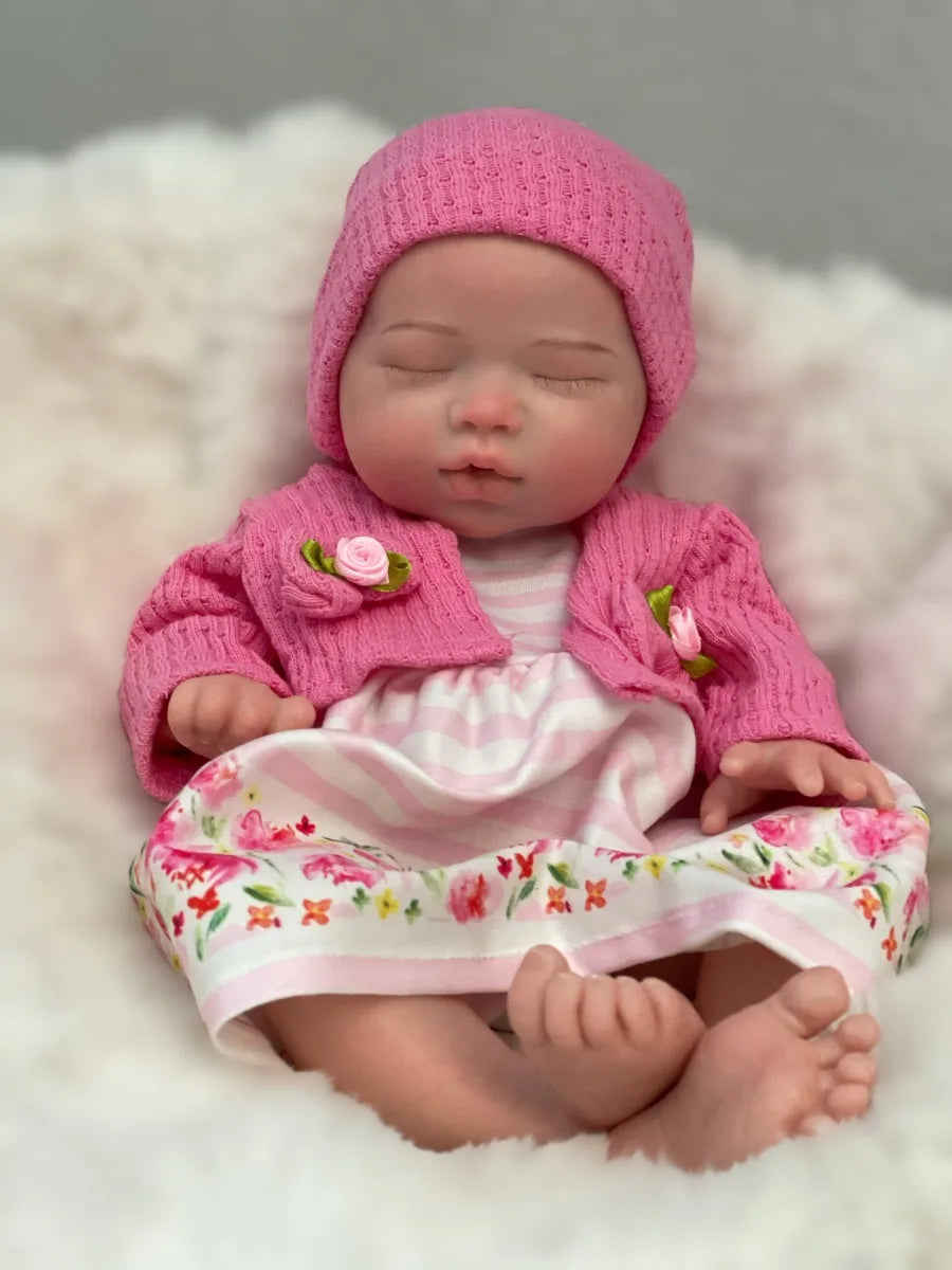 13.7 Inch 35 cm Full Body Soft Silicone Newborn Baby Girl Can Drink And Pee Out Reborn Girl lifelikesiliconereborns.com