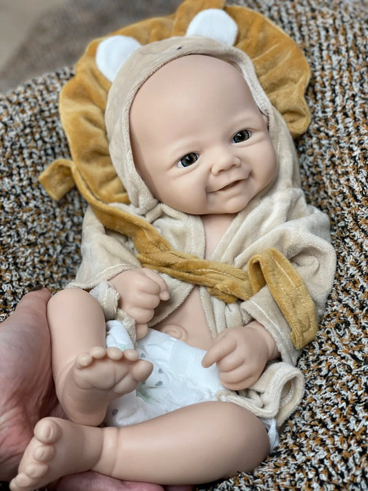 18Inch/2 Styles Unpained Vivienne Full Body Solid Silicone Bebe Reborn Girls Washable Reborn Dolls Handmade Lifelike Solid Doll lifelikesiliconereborns.com