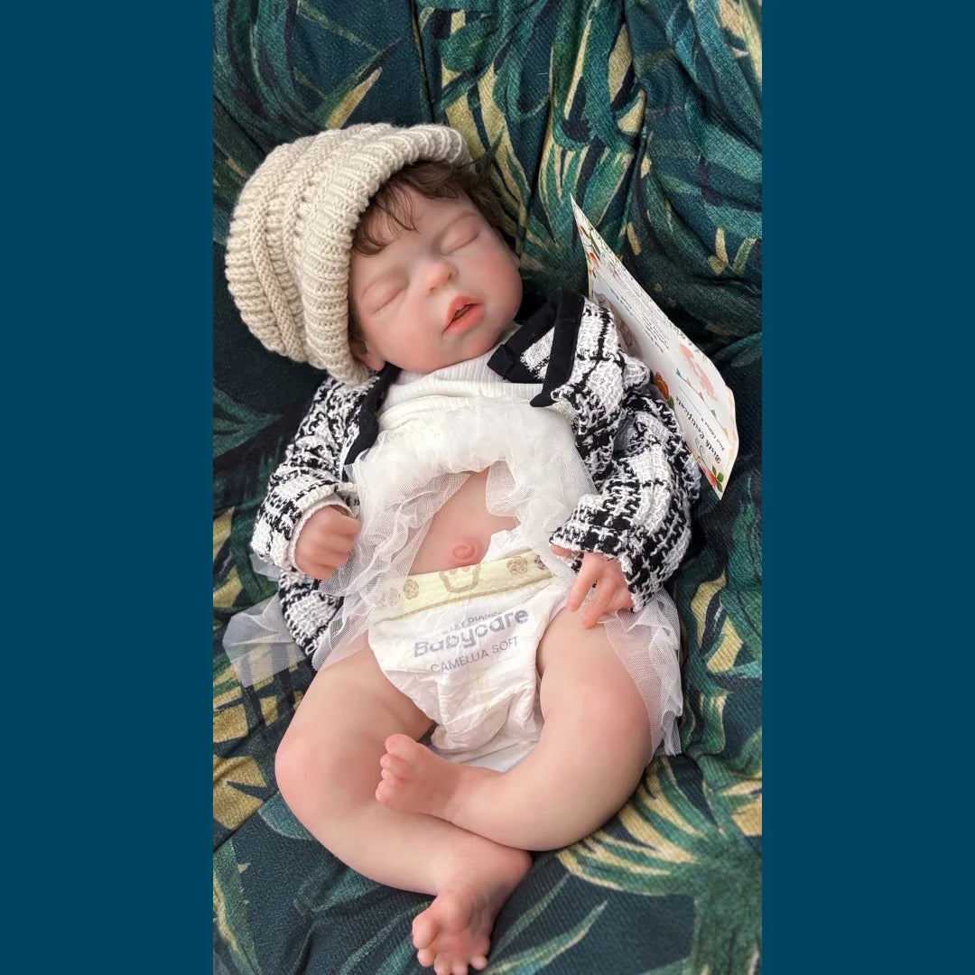 22Inch Big Size Can Open Mouth bébé reborn de silicona Girl Doll With Rooted Hair Soft Touch Flexible Reborn Toddler  Doll lifelikesiliconereborns.com