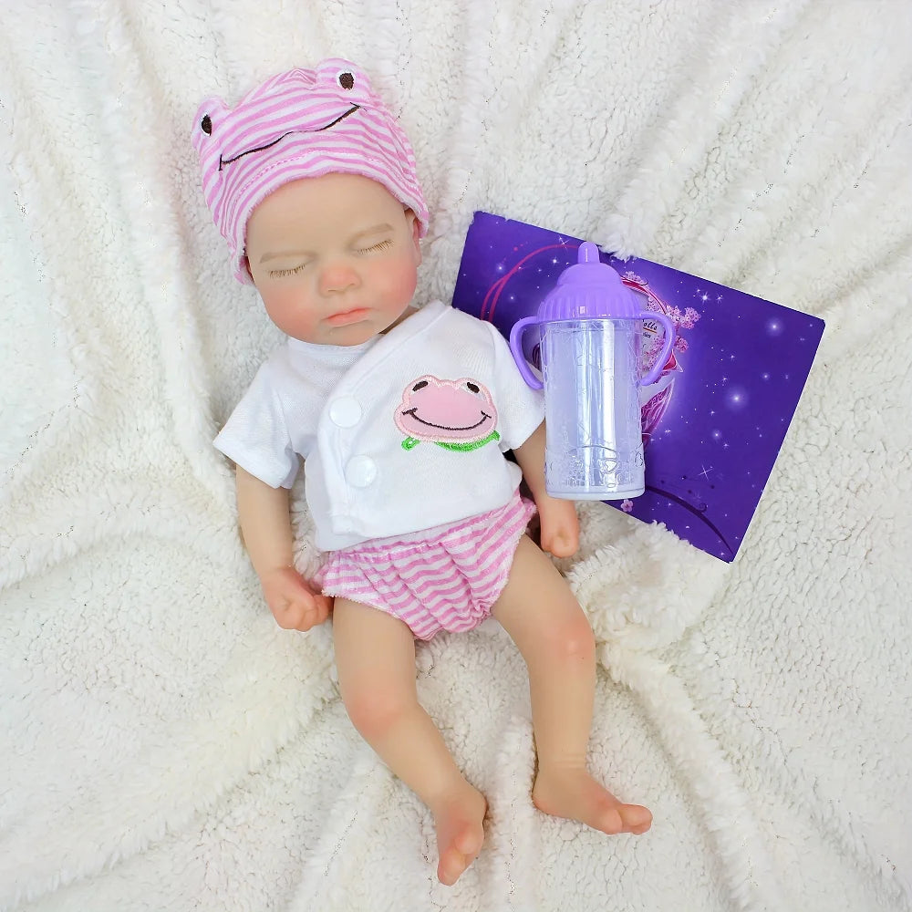 Reborn Dolls 33CM Open Mouth Silicone Loulou Full Body Soft Silicone Painted Newborn Baby Dolls reborn de silicone real cuerpo lifelikesiliconereborns.com