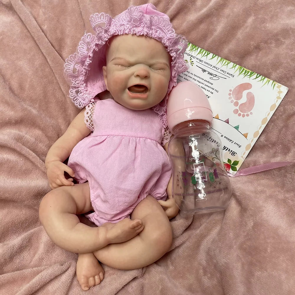 33CM Cry Baby MARIA Reborn Dolls Silicone Girl Handmade Painted Full Body Soft Solid Silicone Newborn Baby Doll For Girls Gift lifelikesiliconereborns.com