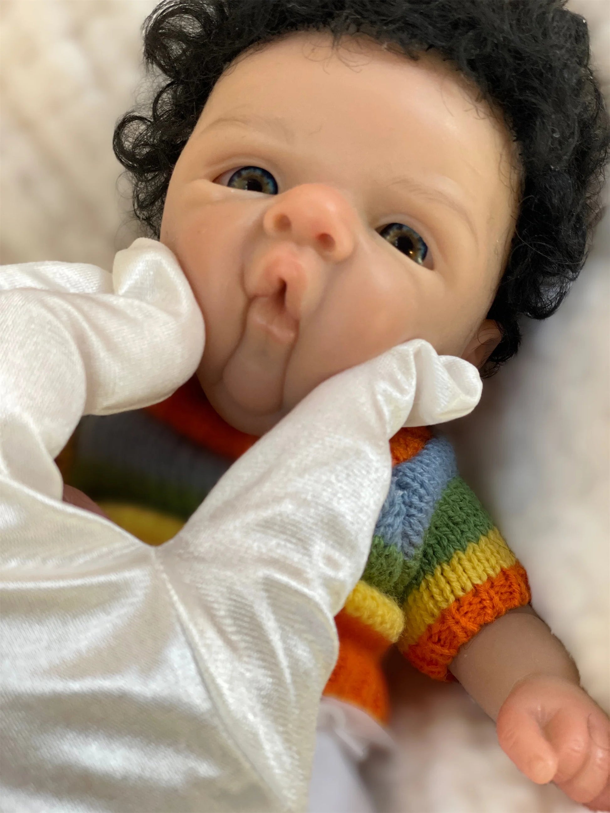25CM Reborn Dolls Dark Skin Full Body Soft Solid Silicone Painted Realistic Newborn Dolls reborn de silicone real cuerpo lifelikesiliconereborns.com