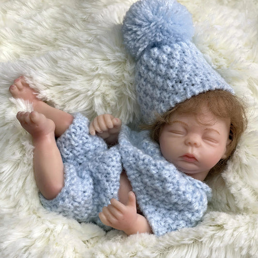 6 Inch Mini Bebe Reborn Finished Full Body Solid Silicone Reborn Dolls With Rooted Curly Hair Muñecas Reborn De Silicona lifelikesiliconereborns.com