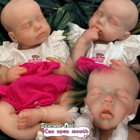 18Inch Open Mouth Painted/Unpainted Full Solid Slicone Bebe  Reborn Doll Realistic Newborn Baby Doll Toy For Gifts Muñeca Reborn lifelikesiliconereborns.com
