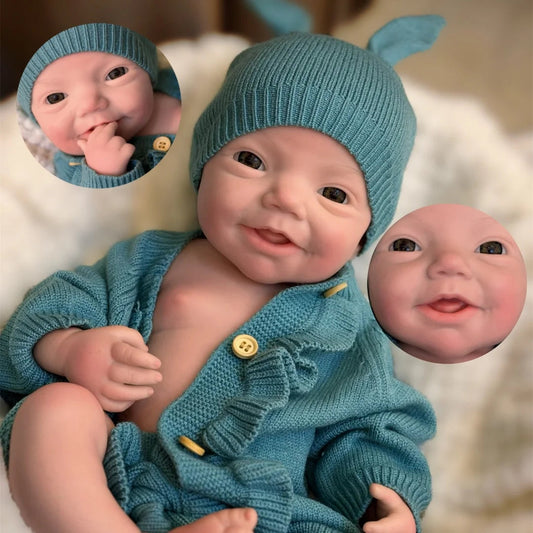 18Inch Open Eyes Full Body Silicone Reborn Girl Doll With  3D Painted Skin Handmade Can Open Mouth Newborn Baby Girl Doll lifelikesiliconereborns.com
