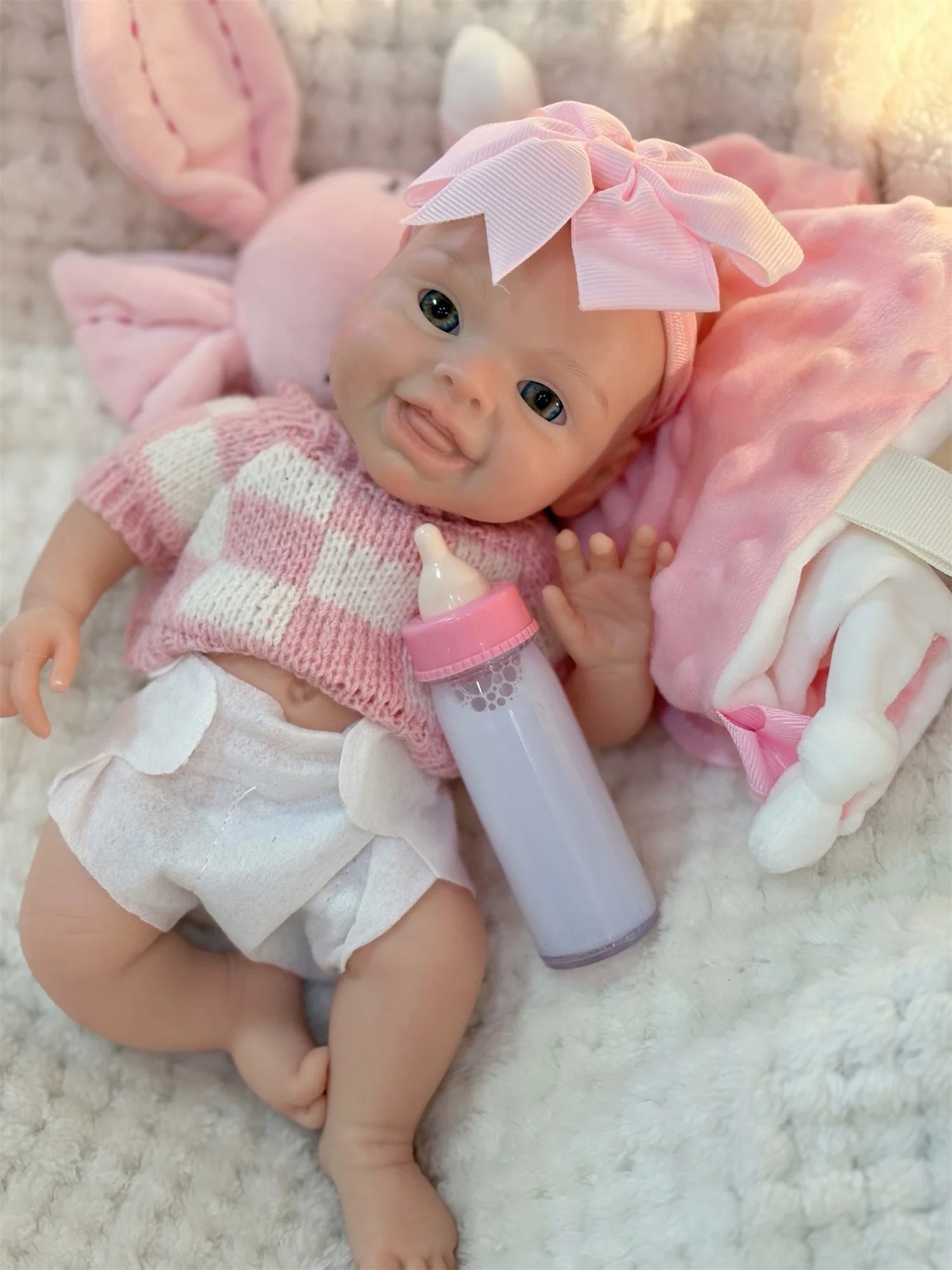 10Inch Reborn Baby Doll Girl Mini Harper Full Body Soft Solid Silicone Painted Newborn Dolls Toys For Kid's Christmas Gifts lifelikesiliconereborns.com