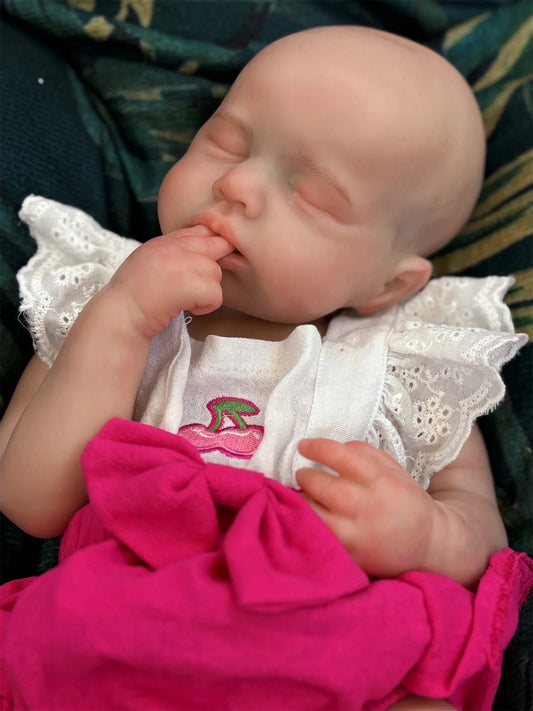 45CM Can Open Mouth &Washable Painted LouLou Solid Silicone Bebe Reborn Girl Lifelike Real Silicone Newborn Baby Doll lifelikesiliconereborns.com