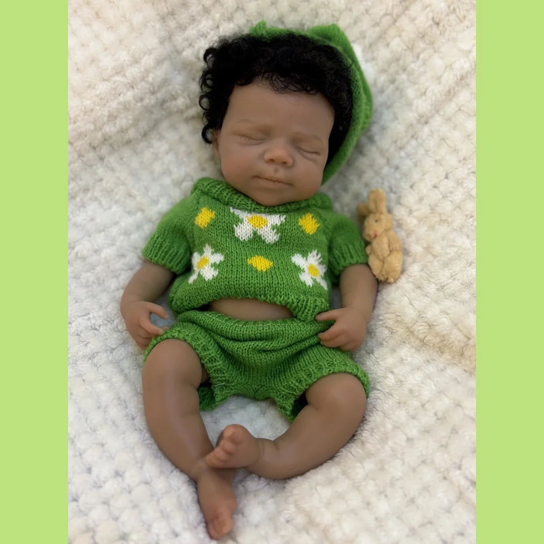 Can Open Mouth 26cm Dark Skin Pascale Full Body Silicone Bebe Reborn Girl With Rooted Hair Lifelike reales para niñas Doll lifelikesiliconereborns.com