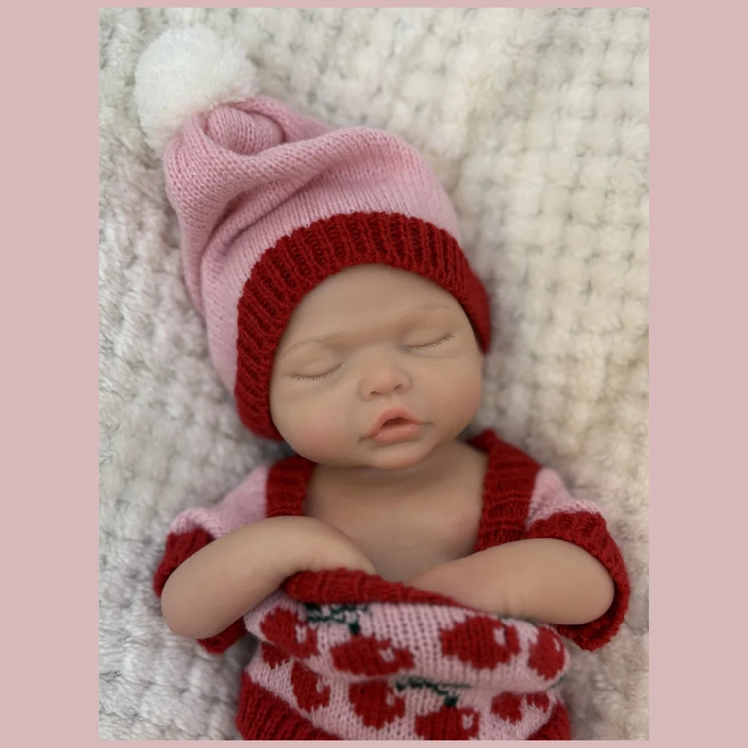 13Inch Waterproof Whole Body Silicone Bebe Reborn Girl Doll With Open Mouth  3D Painted Skin Lifelike Realistic Newborn Doll lifelikesiliconereborns.com