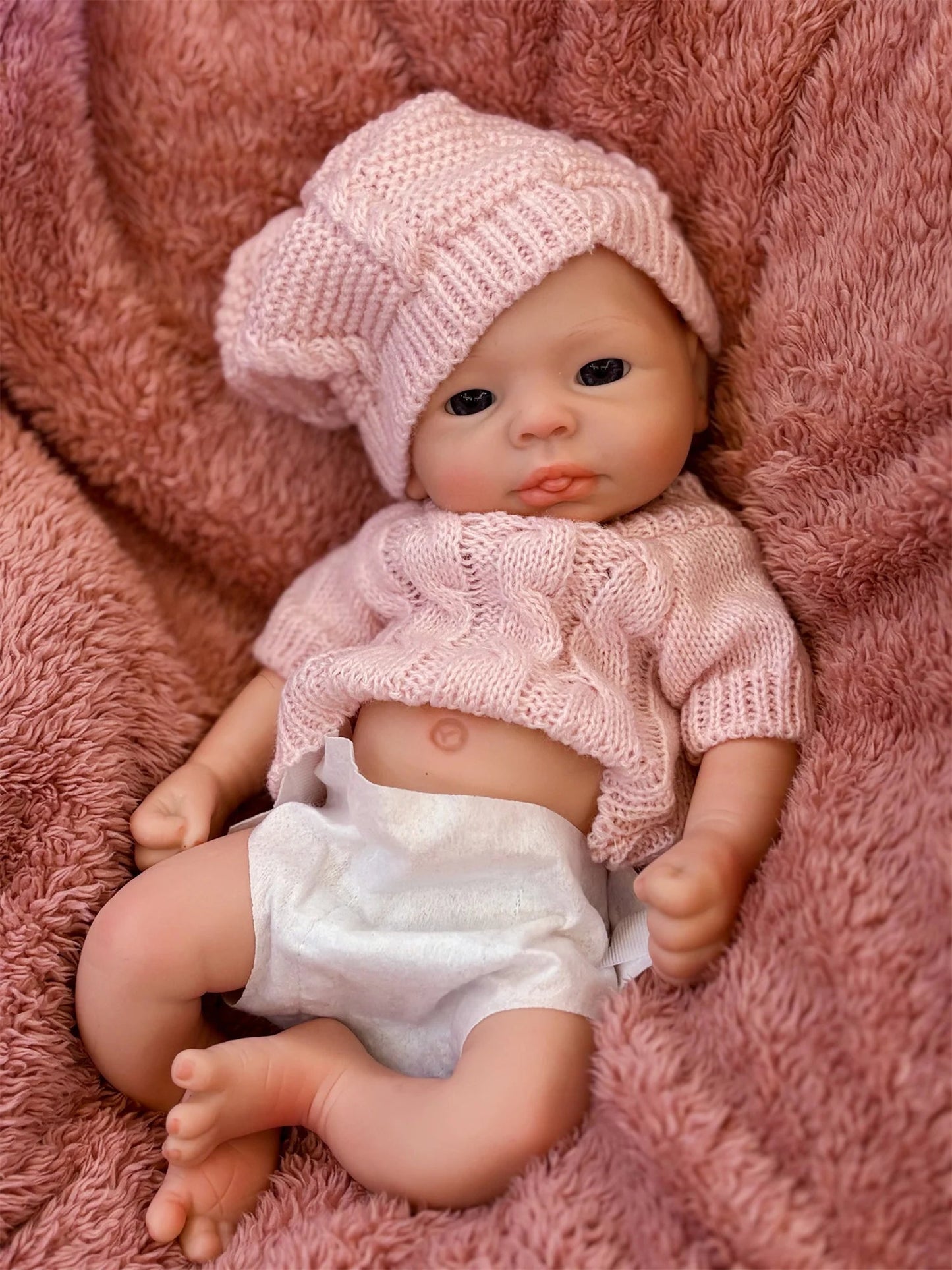 13Inch Can Washable Open Eyes Whold Body Solid Silicone Bebe Reborn Girl Lifelike Painted Newborn Baby Doll For Kids Gift lifelikesiliconereborns.com