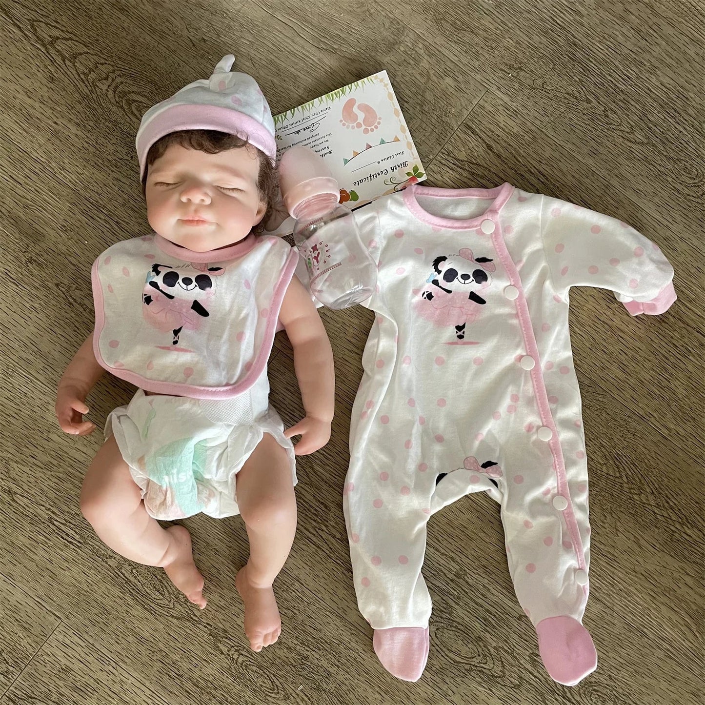 45cm Can Open Mouth Pascale Solid Silicone Bebe Reborn Girl With Rooted Hair Washable Lifelike Realistic Newborn Baby Doll lifelikesiliconereborns.com