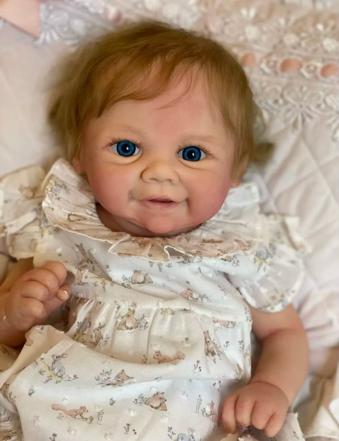 18Inch Can Open Mouth Vivienne Full Body Silicone Bebe Reborn Girl Painted Handmade reborn bébé silicone complet tout le corps lifelikesiliconereborns.com