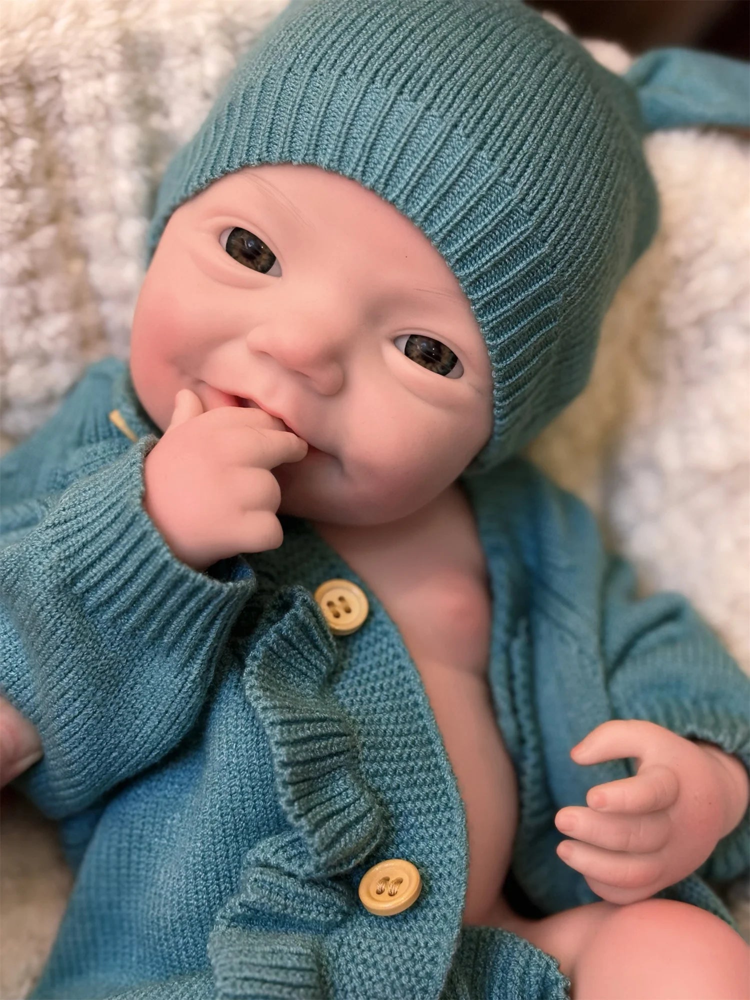 18Inch Open Eyes Full Body Silicone Reborn Girl Doll With  3D Painted Skin Handmade Can Open Mouth Newborn Baby Girl Doll lifelikesiliconereborns.com