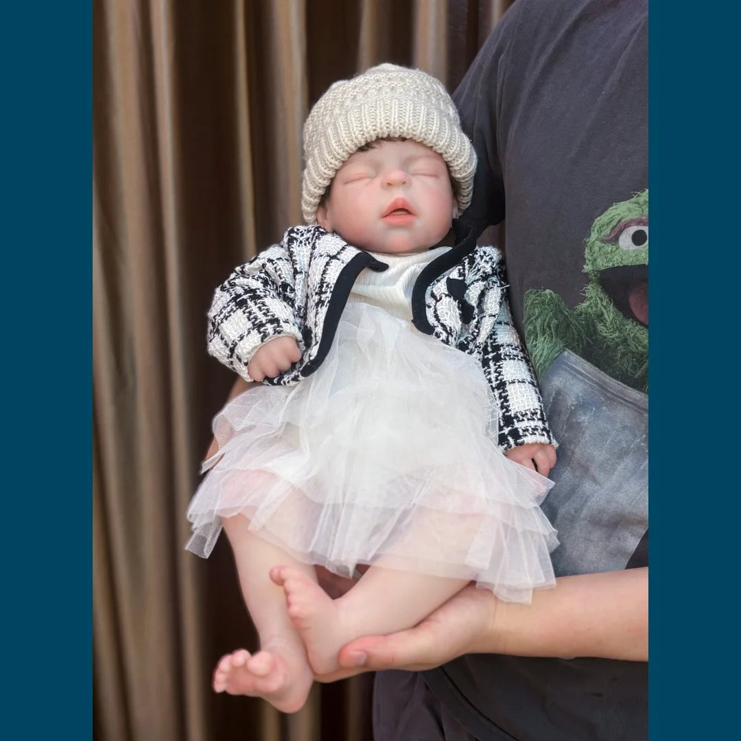 22Inch Big Size Can Open Mouth bébé reborn de silicona Girl Doll With Rooted Hair Soft Touch Flexible Reborn Toddler  Doll lifelikesiliconereborns.com