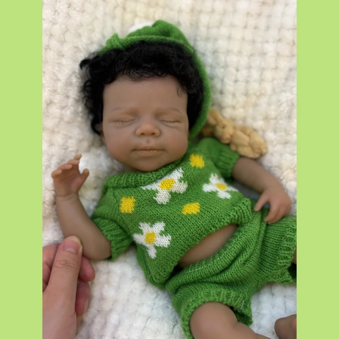 Can Open Mouth 26cm Dark Skin Pascale Full Body Silicone Bebe Reborn Girl With Rooted Hair Lifelike reales para niñas Doll lifelikesiliconereborns.com