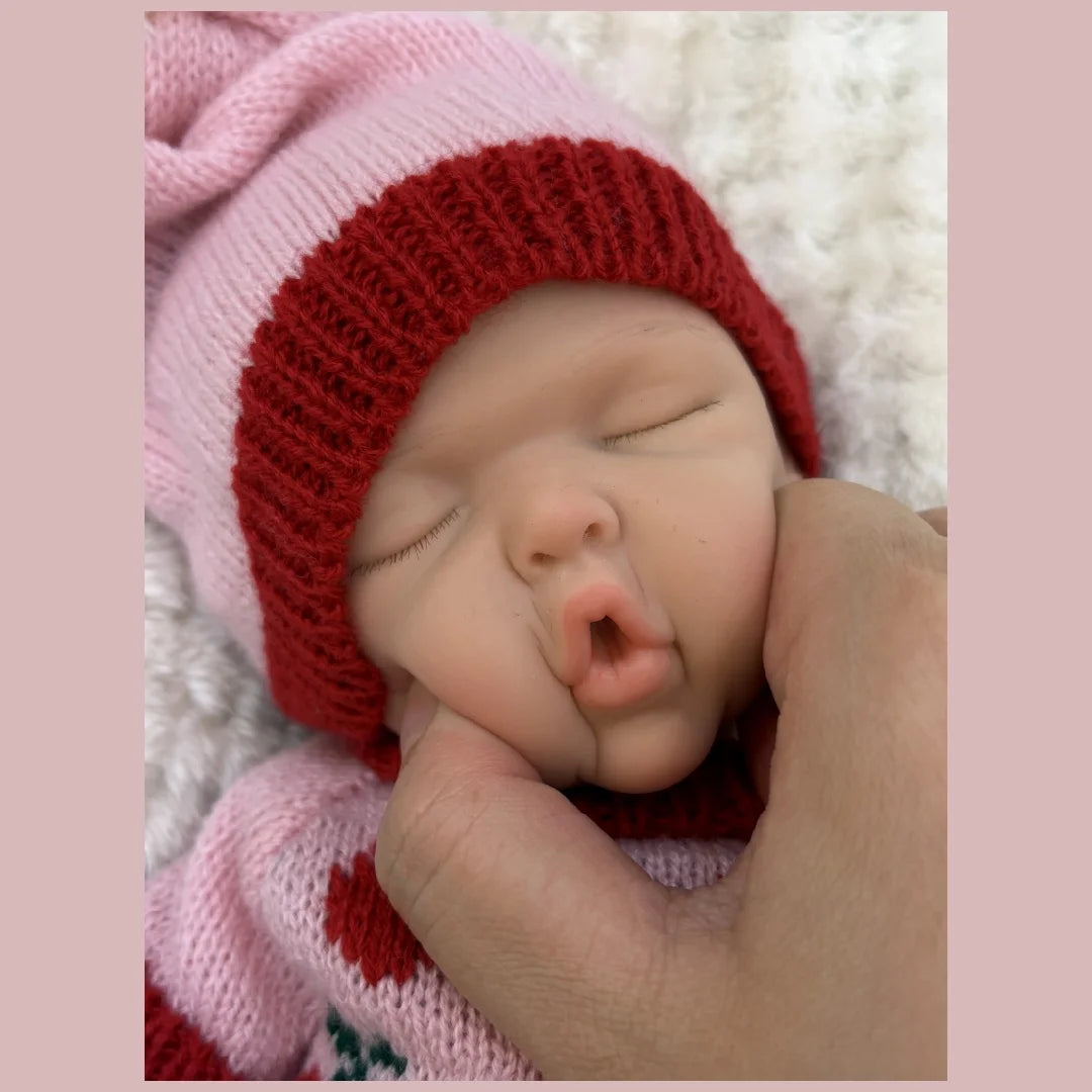 13Inch Waterproof Whole Body Silicone Bebe Reborn Girl Doll With Open Mouth  3D Painted Skin Lifelike Realistic Newborn Doll lifelikesiliconereborns.com