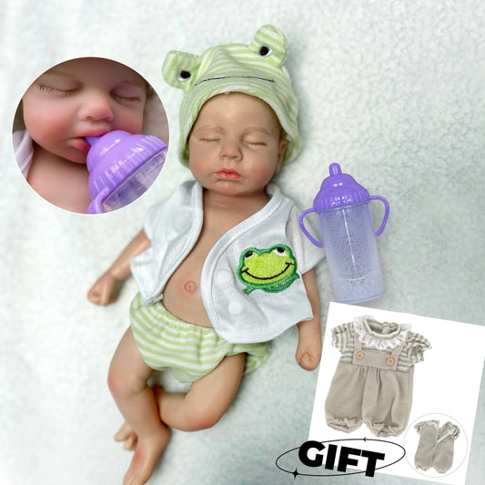 33CM Silicone Loulou Can Open Mouth Reborn Dolls Full Body Solid Silicone Boy&Girl Painted Realistic Bebe Reborn Dolls For Kid's lifelikesiliconereborns.com