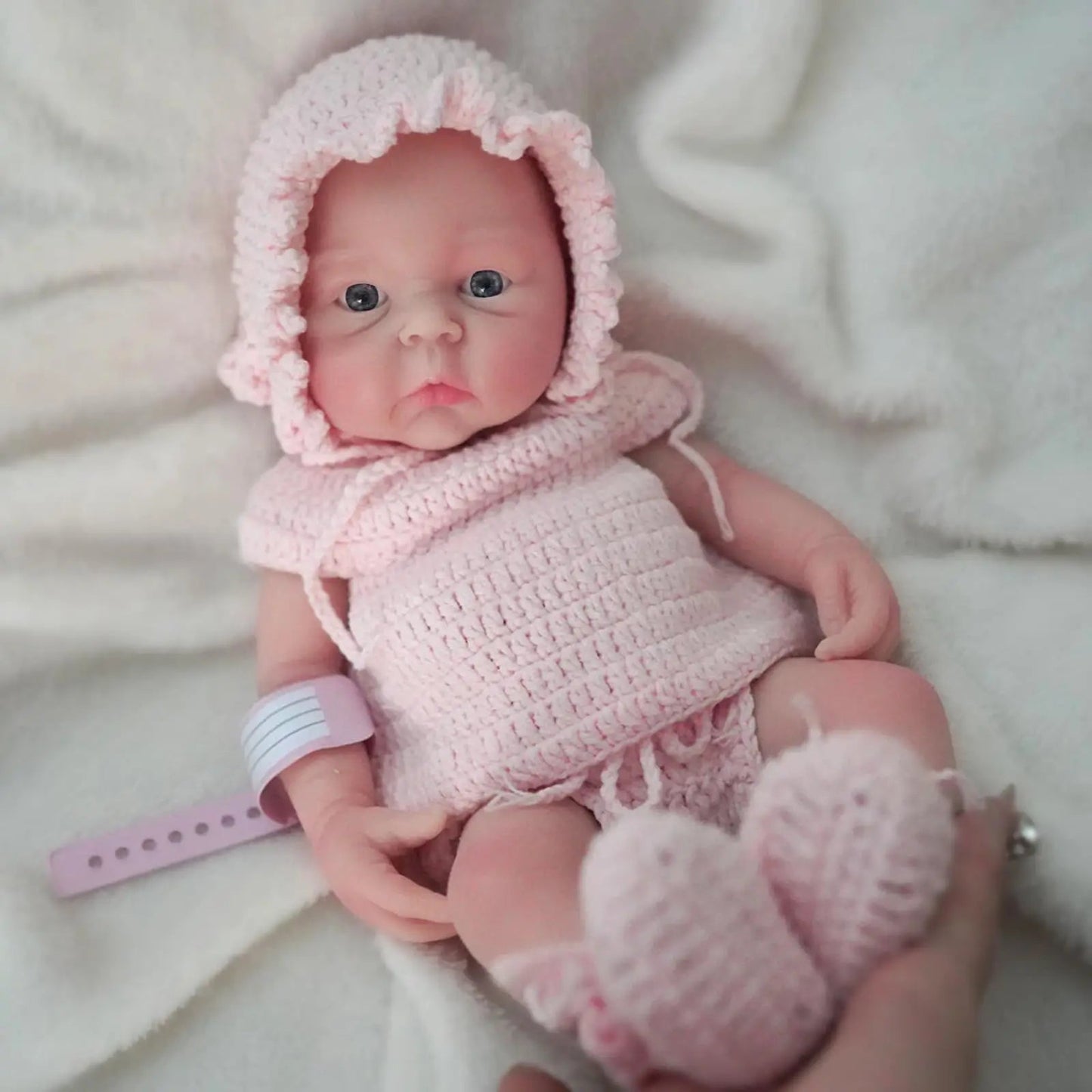 reborn baby dolls 12 inch Cute Full Body Soft Silicone Baby Doll Girl Lifelike Reborn babies pink clothes with Doll Accessories lifelikesiliconereborns.com