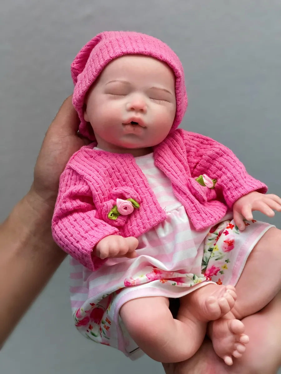 13.7 Inch 35 cm Full Body Soft Silicone Newborn Baby Girl Can Drink And Pee Out Reborn Girl lifelikesiliconereborns.com