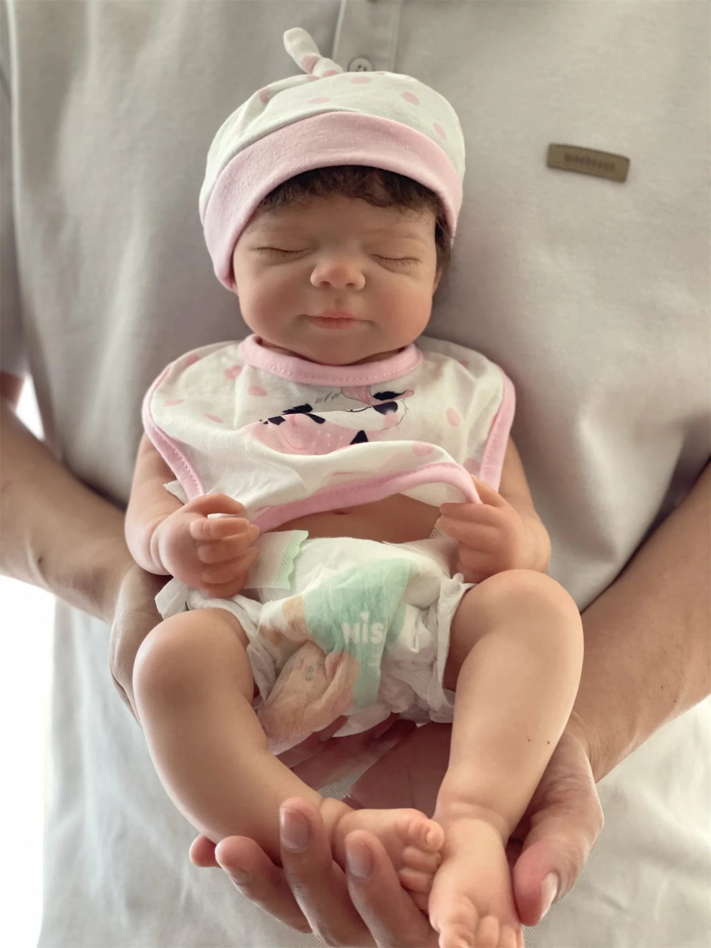 45cm Can Open Mouth Pascale Solid Silicone Bebe Reborn Girl With Rooted Hair Washable Lifelike Realistic Newborn Baby Doll lifelikesiliconereborns.com