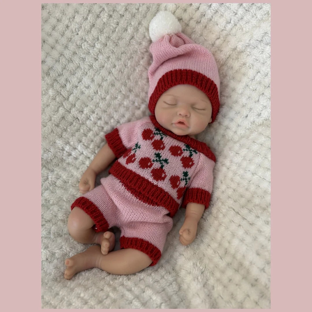 13Inch Waterproof Whole Body Silicone Bebe Reborn Girl Doll With Open Mouth  3D Painted Skin Lifelike Realistic Newborn Doll lifelikesiliconereborns.com