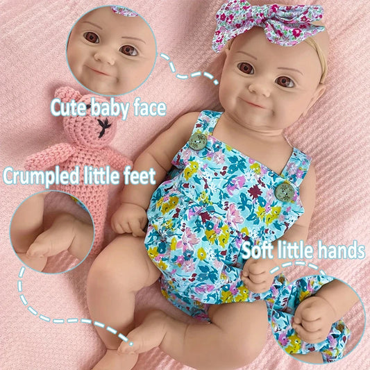 18Inch Already Finished Reborn Baby Doll Felicia Adorable Girl Lifelike Doll 3D Skin Tone Veins Doll Gift With Doll Accessories lifelikesiliconereborns.com