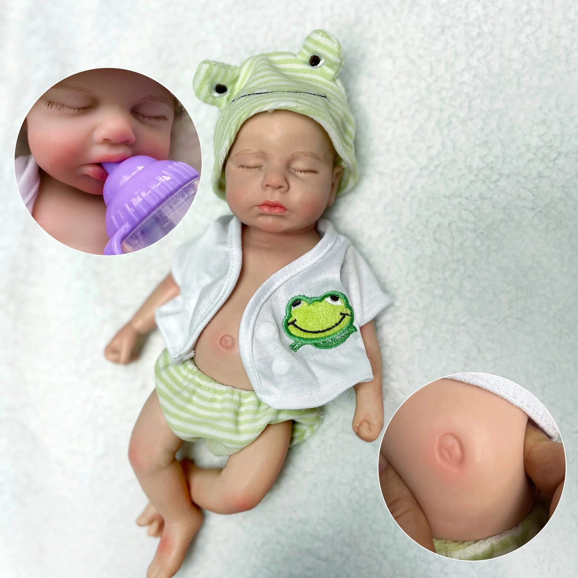 13Inch Open Mouth Loulou Girl&Boy Painted Full Body Soft Silicone Doll Bebe Reborn Doll For Kid Reborn De Silicona Cuerpo Entero lifelikesiliconereborns.com