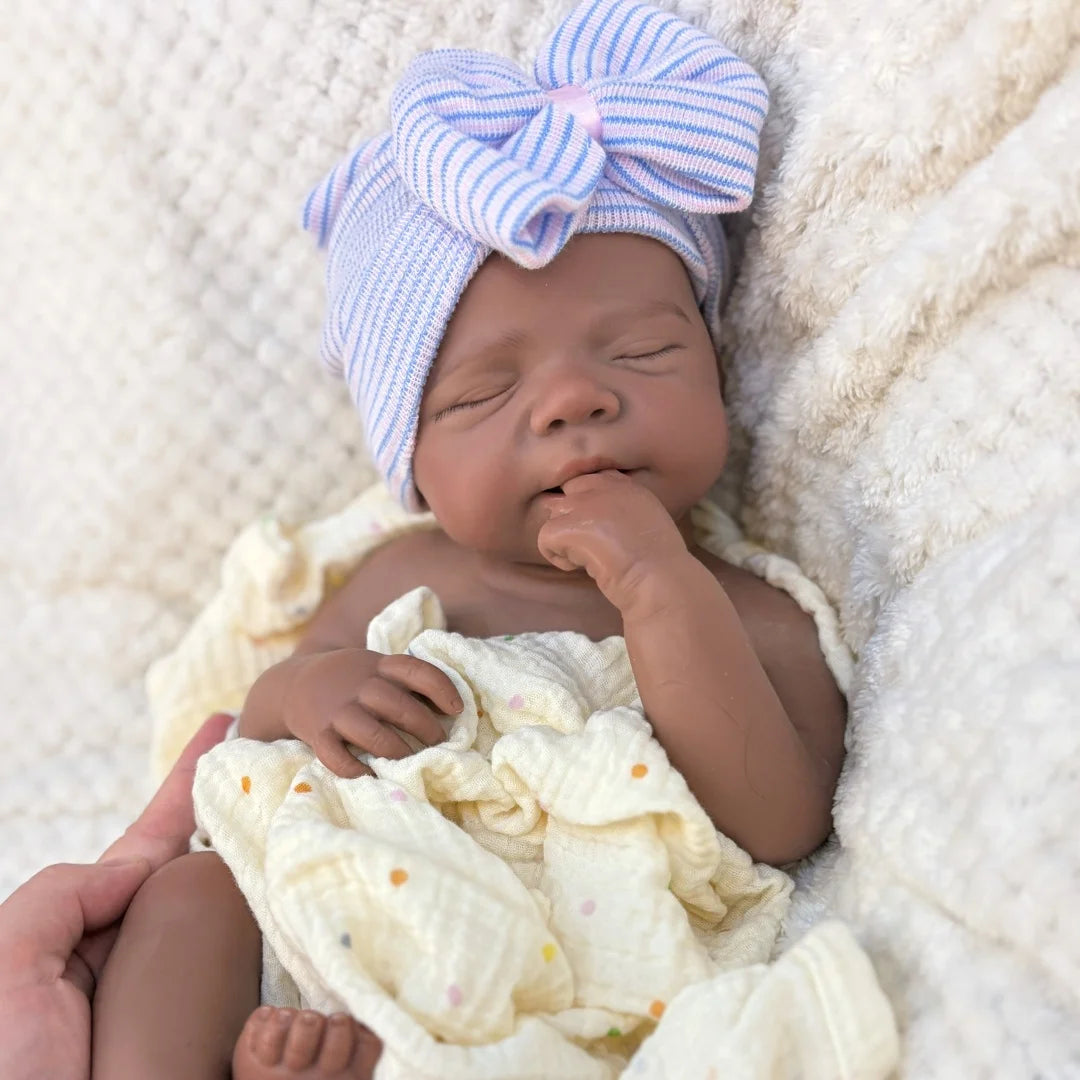18Inch Dark Skin Can Open Mouth Pascale Solid bebe reborn de silicona Girl Doll 3D Paint Lifelike Real Newborn Baby Doll lifelikesiliconereborns.com