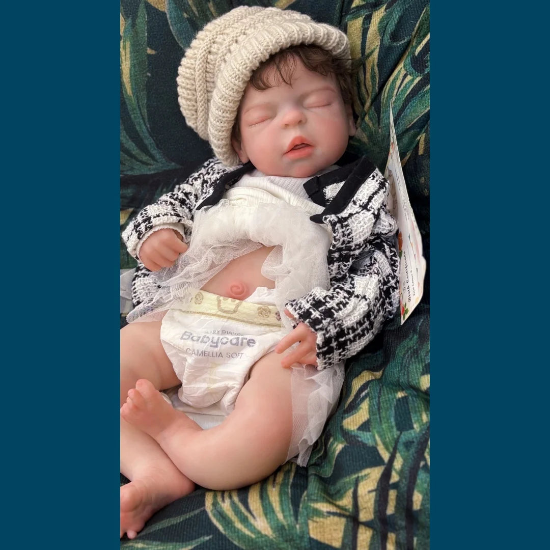 22Inch Big Size Can Open Mouth bébé reborn de silicona Girl Doll With Rooted Hair Soft Touch Flexible Reborn Toddler  Doll lifelikesiliconereborns.com