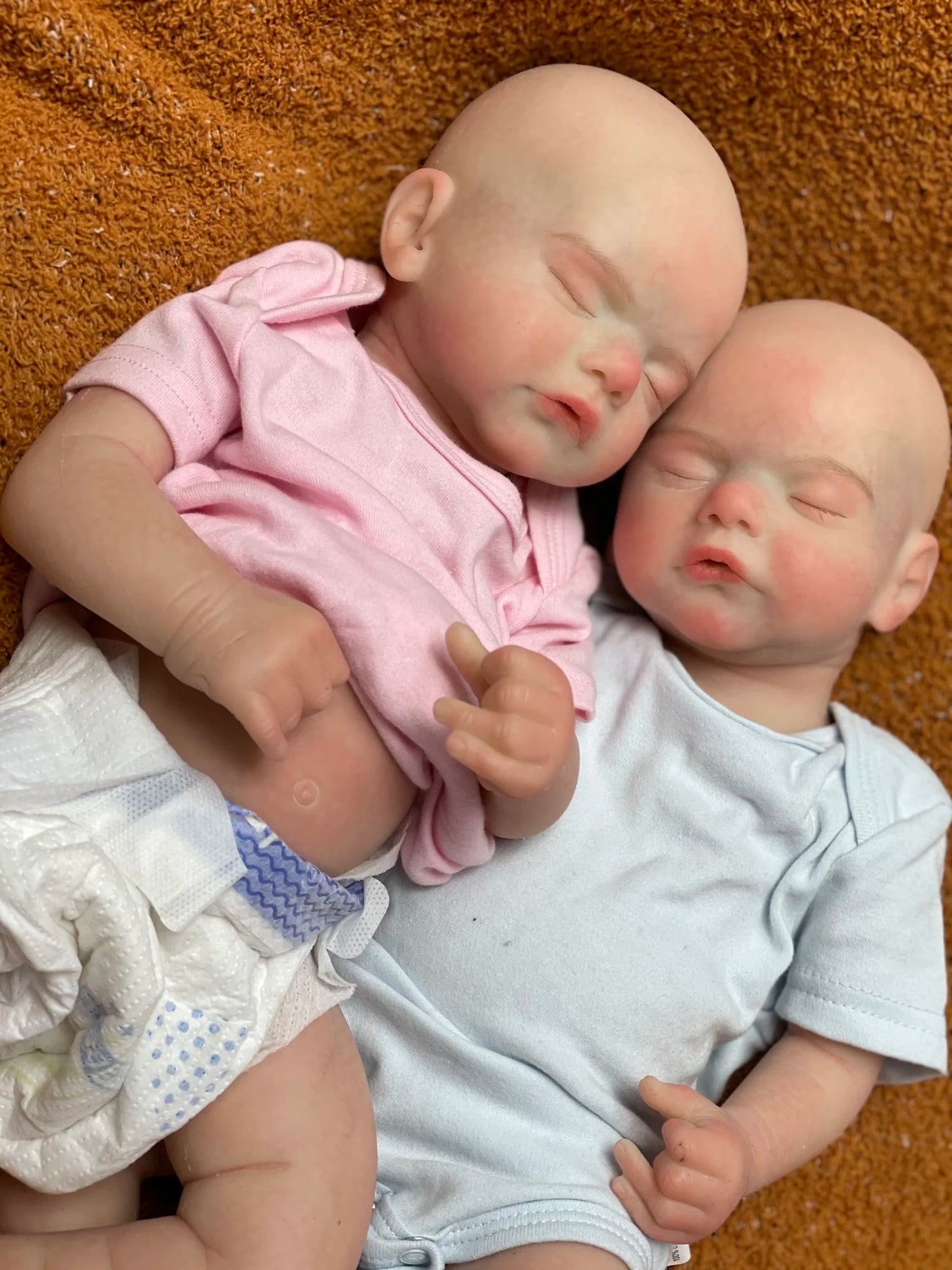 Can Open Mouth 45cm Twins Sam Reborn Baby Girl and Boy Full Body Solid Silicone Un/Painted Bebe Reborn Soft Touch Feeling Doll lifelikesiliconereborns.com