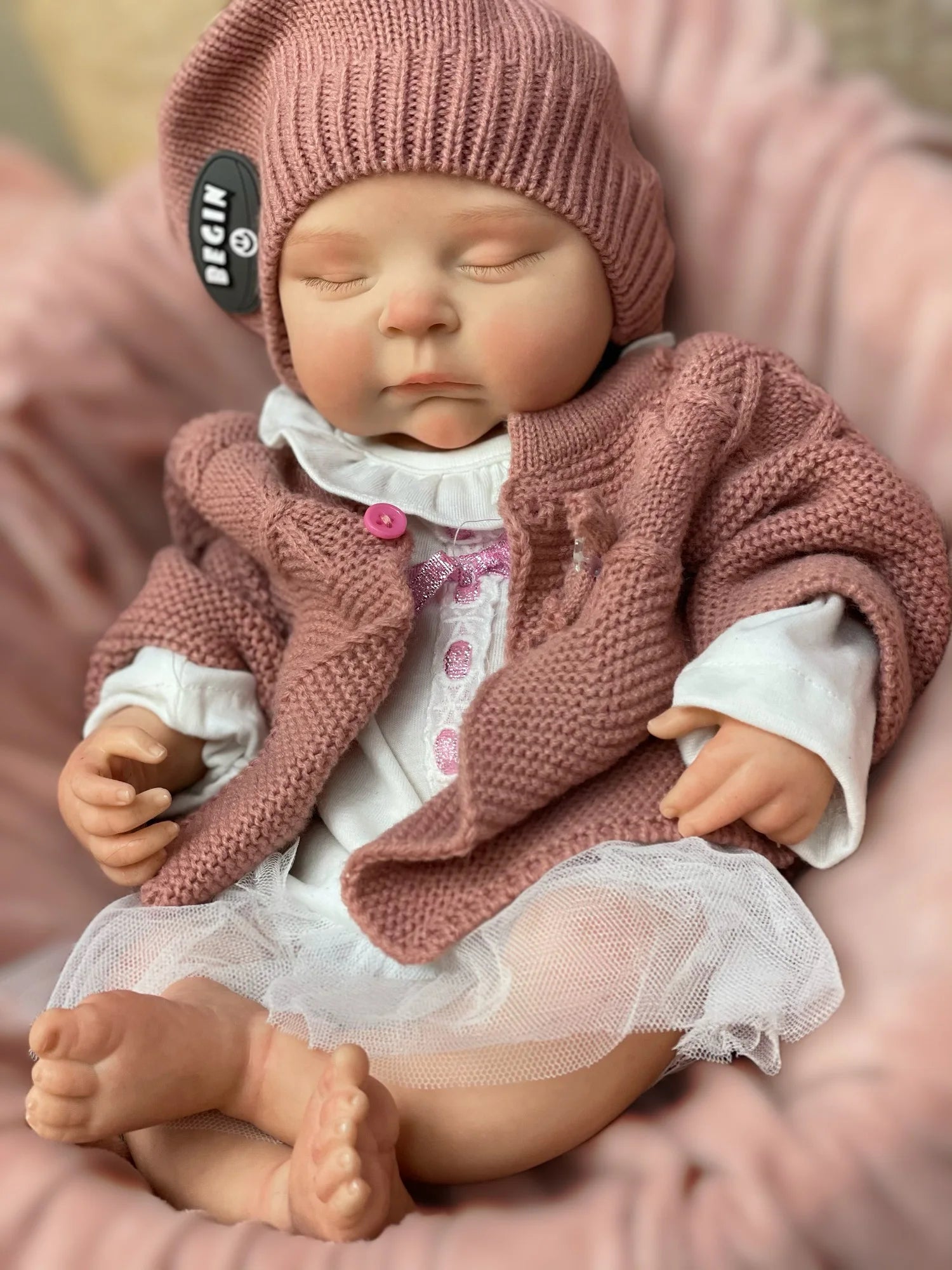45cm Peaches Solid Silicone Bebe Reborn Girls With Sweather Outfits 3D Painted Skin Soft Touch Handmade Lifelike Newborn  Doll lifelikesiliconereborns.com