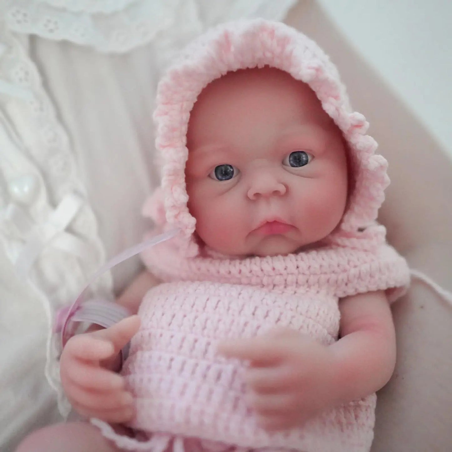 reborn baby dolls 12 inch Cute Full Body Soft Silicone Baby Doll Girl Lifelike Reborn babies pink clothes with Doll Accessories lifelikesiliconereborns.com