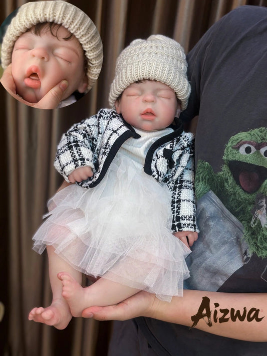 22 Inch Big Silicone Reborn Girl Doll Handmade 3D Painted Skin Lifelike Newborn Baby Doll For Children Birthday Gifts lifelikesiliconereborns.com