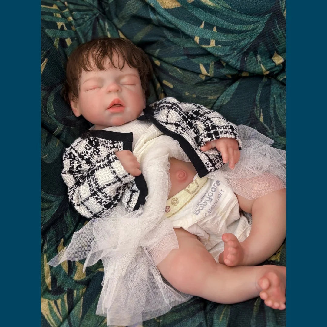 22Inch Big Size Can Open Mouth bébé reborn de silicona Girl Doll With Rooted Hair Soft Touch Flexible Reborn Toddler  Doll lifelikesiliconereborns.com