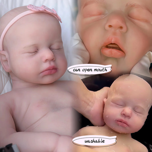 18inch Open Mouth Loulou Girl Painted/Unpainted Silicone Reborn Doll Full Solid Silicone Washable Reaslitic Newborn Baby Doll lifelikesiliconereborns.com