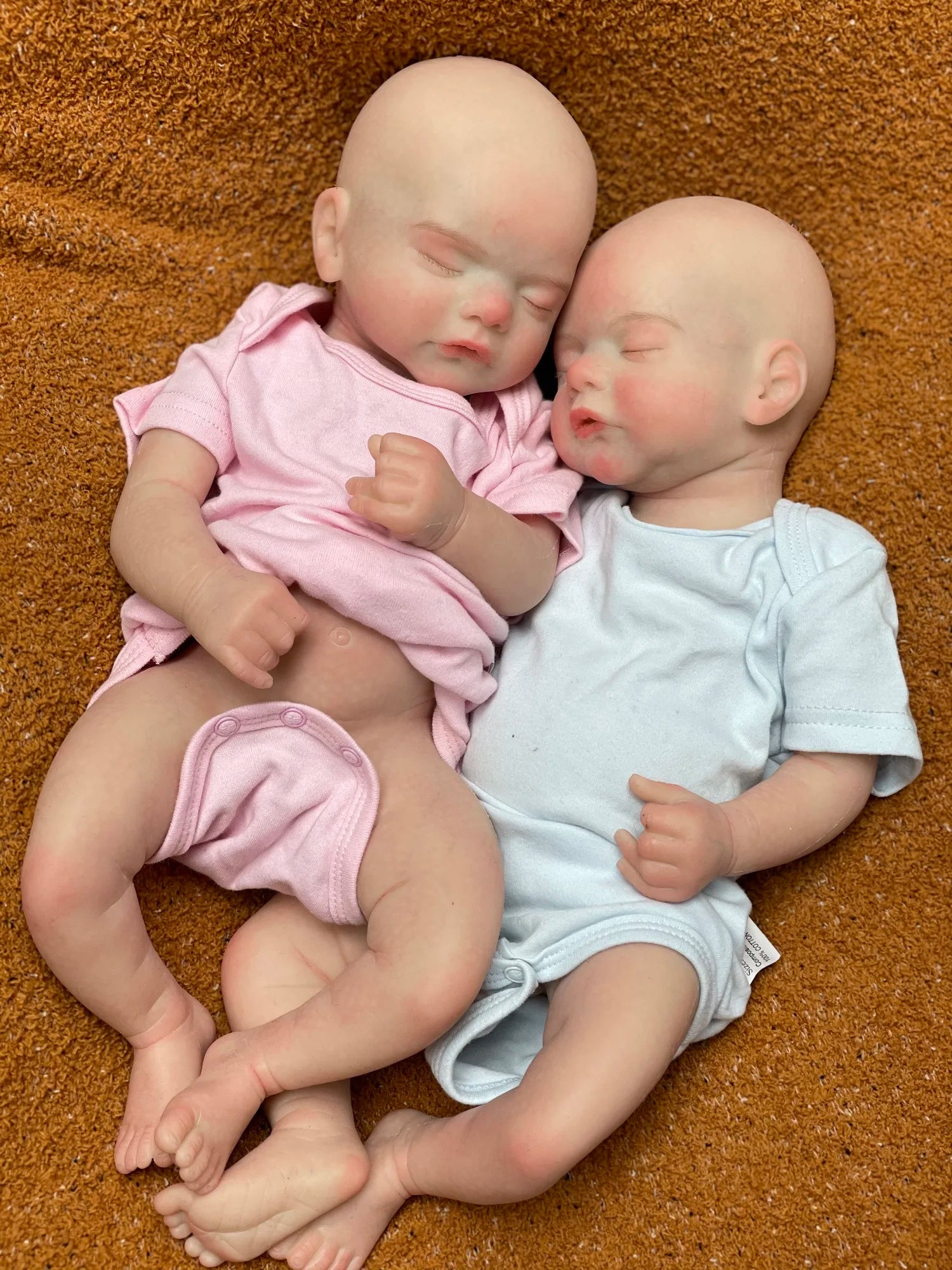 Can Open Mouth 45cm Twins Sam Reborn Baby Girl and Boy Full Body Solid Silicone Un/Painted Bebe Reborn Soft Touch Feeling Doll lifelikesiliconereborns.com