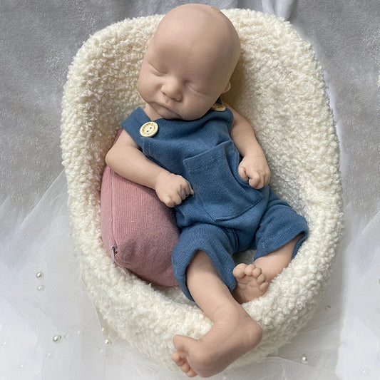 Unpainted/Painted 18Inch Reborn Doll Full Solid Silicone Handmade Realistic Sleeping Baby Boy Weighted 5.7lb Gift lifelikesiliconereborns.com