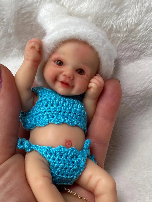 6 Inch Solid Silicone Reborn Doll Girl And Boy Lifelike Newborn Baby Cute Doll For Children Birthday Gifts lifelikesiliconereborns.com