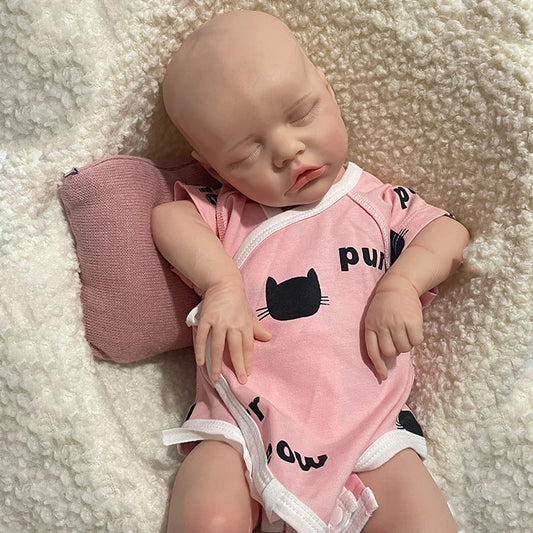 Unpainted 18inch Full Body Silicone Reborn Baby Doll Girl Lifelike Realistic Sleeping Doll Bebe Toys for Children Gift lifelikesiliconereborns.com