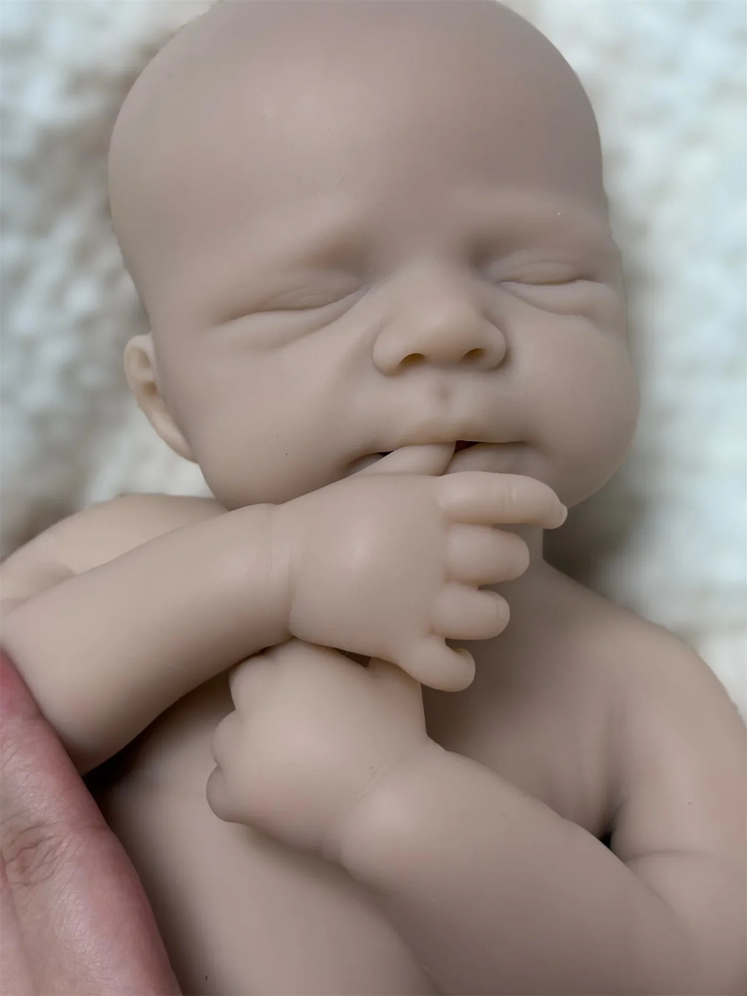 45cm Can Open Mouth Pascale Solid Silicone Bebe Reborn Girl With Rooted Hair Washable Lifelike Realistic Newborn Baby Doll lifelikesiliconereborns.com