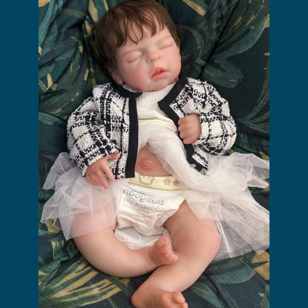 22Inch Big Size Can Open Mouth bébé reborn de silicona Girl Doll With Rooted Hair Soft Touch Flexible Reborn Toddler  Doll lifelikesiliconereborns.com