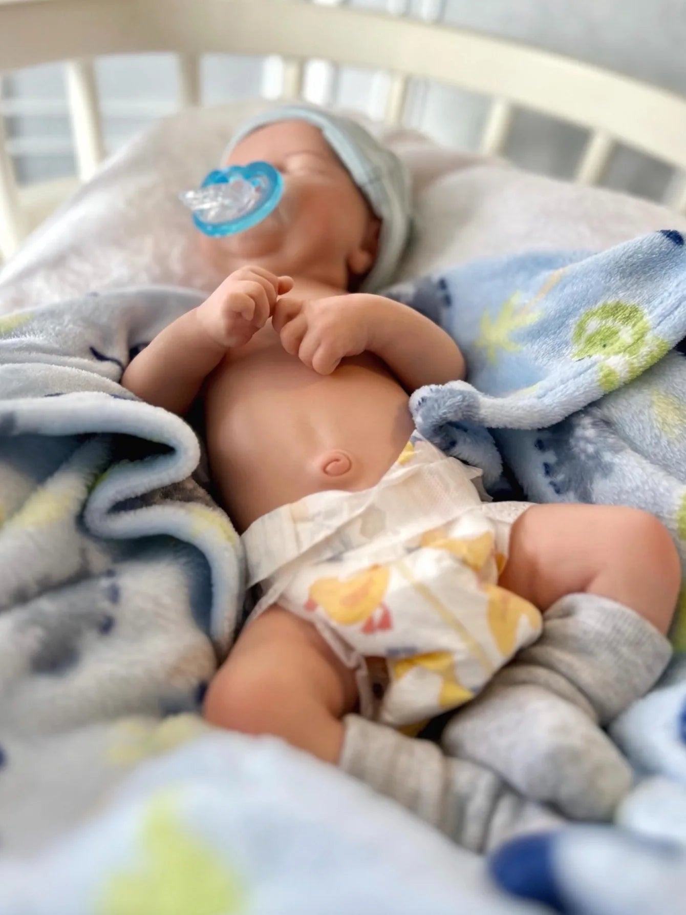 16-Inch (40cm) Cuddly Sleeping Reborn Baby Doll - Lifelike Silicone Boy with Artistic Painting, Openable Mouth Doll lifelikesiliconereborns.com