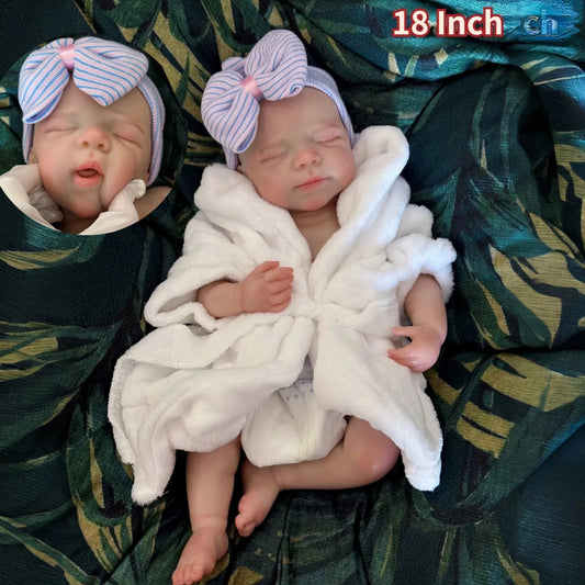 Pascale - 18 Inch Soft Touch Silicone Reborn Girl Doll, a Lifelike Representation of a Newborn with an Openable Mouth lifelikesiliconereborns.com