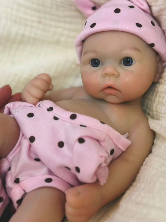 13 Inch Full Silicone Reborn Doll Girl Handmade Lifelike 3D Painted Skin Can Open Mouth Newborn Girl lifelikesiliconereborns.com